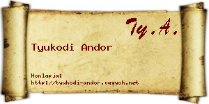 Tyukodi Andor névjegykártya